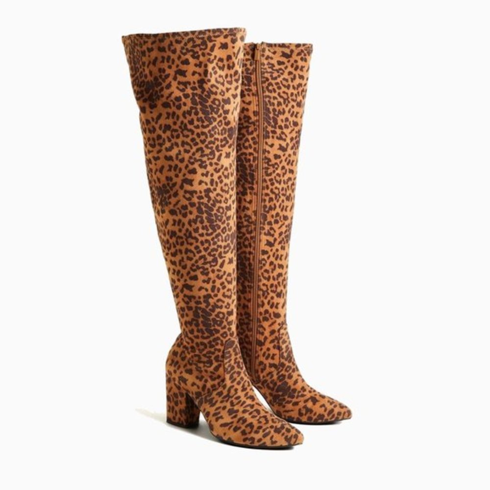 Torrid Pointed Toe Over-The-Knee Wide Calf Boot in Leopard 10.5WW